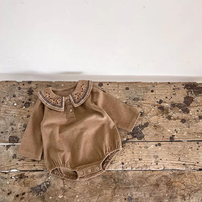 Spring Embroidered Baby Bodysuit